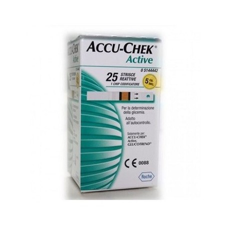 Accu-chek Active Strips strisce reattive per la glicemia 25 pezzi Accu-chek Active Strips strisce reattive per la glicemia 25 pezzi
