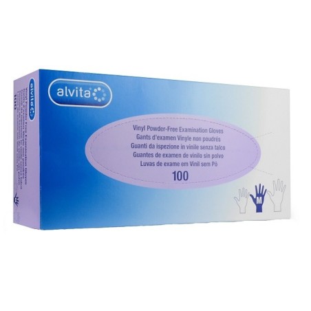 Alvita Guanti in vinile ambidestri monouso senza polvere taglia S 100 pezzi Alvita Guanti in vinile ambidestri monouso senza polvere taglia S 100 pezzi
