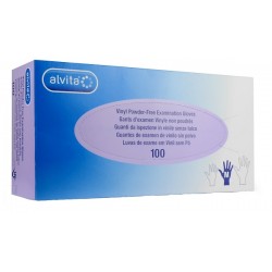 Alvita Guanti da ispezione in vinile senza polvere taglia L 100 pezzi