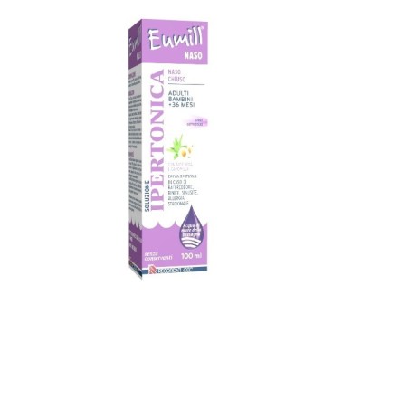 Eumill Naso Soluzione ipertonica per naso chiuso di adulti e bambini 100 ml Eumill Naso Soluzione ipertonica per naso chiuso di adulti e bambini 100 ml