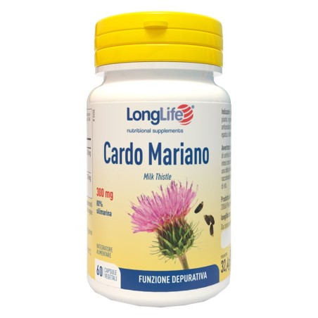 LongLife Cardo Mariano 300 mg integratore antiossidante depurativo epatico 60 capsule LongLife Cardo Mariano 300 mg integratore antiossidante depurativo epatico 60 capsule