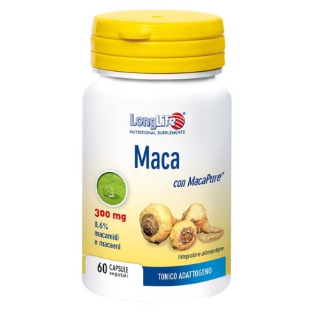 LongLife Maca 300 mg integratore per stanchezza fisica e mentale 60 capsule LongLife Maca 300 mg integratore per stanchezza fisica e mentale 60 capsule