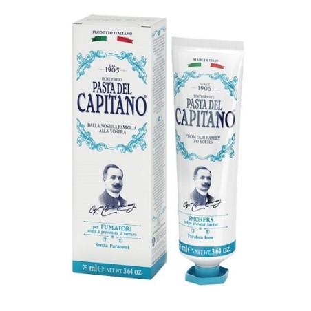 Pasta del Capitano per Fumatori dentifricio per prevenire il tartaro 75 ml gusto menta Pasta del Capitano per Fumatori dentifricio per prevenire il tartaro 75 ml gusto menta