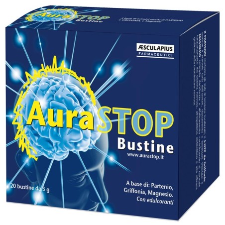 Aurastop integratore per il mal di testa 20 bustine da 3 g Aurastop integratore per il mal di testa 20 bustine da 3 g