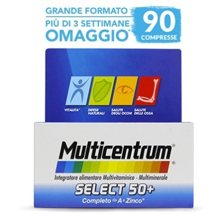 Multicentrum Select 50+ integratore multivitaminico multiminerale 90 compresse Multicentrum Select 50+ integratore multivitaminico multiminerale 90 compresse