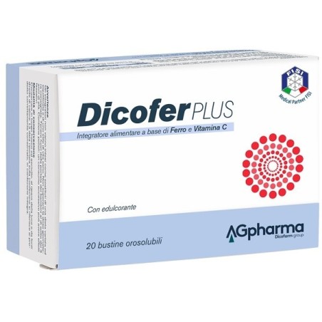 Ag Pharma Dicofer Plus integratore con ferro per stanchezza e affaticamento 20 bustine Ag Pharma Dicofer Plus integratore con ferro per stanchezza e affaticamento 20 bustine