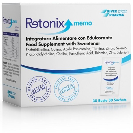 Retonix Memo integratore con edulcorante per sistema muscolare nervoso 30 bustine Retonix Memo integratore con edulcorante per sistema muscolare nervoso 30 bustine