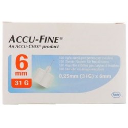 Accu-Check Accu-Fine Aghi sterili per penna per insulina 31 x 6 mm 100 pezzi