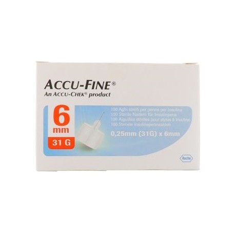 Accu-Check Accu-Fine Aghi sterili per penna per insulina 31 x 6 mm 100 pezzi