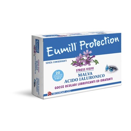 Eumill Protection Gocce lubrificanti oculari per stress visivi 20 flaconcini Eumill Protection Gocce lubrificanti oculari per stress visivi 20 flaconcini