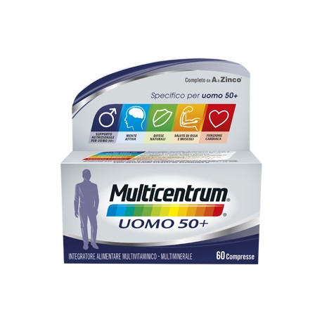 Multicentrum Uomo 50+ integratore multivitaminico per salute maschile 60 compresse