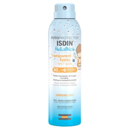 Isdin Fotoprotector Pediatrics Trasparent Spray SPF50 protezione bambini pelle bagnata 250 ml Isdin Fotoprotector Pediatrics Trasparent Spray SPF50 protezione bambini pelle bagnata 250 ml