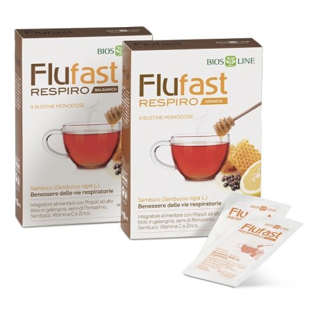 Bios Line Apix Propoli Flufast Respiro integratore per le vie respiratorie 9 bustine gusto arancia Bios Line Apix Propoli Flufast Respiro integratore per le vie respiratorie 9 bustine gusto arancia