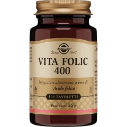 Solgar Vita Folic 400 100 Tavolette - Integratore di acido folico