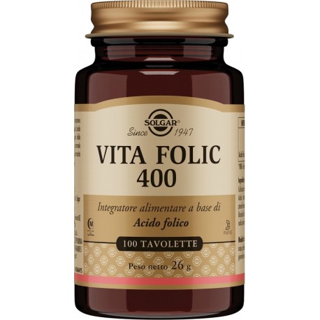 Solgar Vita Folic 400 100 Tavolette - Integratore di acido folico