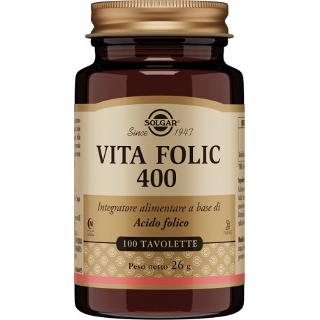 Solgar Vita Folic 400 100 Tavolette - Integratore di acido folico