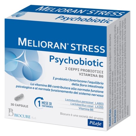 Biocure Melioran Stress Psychobiotic integratore per funzione psicologica 30 capsule Biocure Melioran Stress Psychobiotic integratore per funzione psicologica 30 capsule