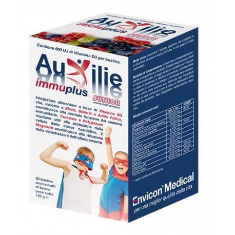 Auxilie Immuplus Junior integratore per stanchezza e affaticamento 30 bustine