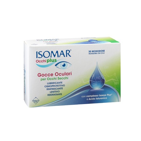 Isomar Occhi Plus Gocce oculari per occhi secchi con acido ialuronico 0,25% 30 flaconcini