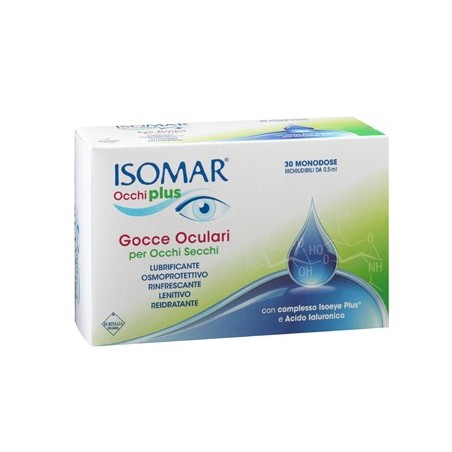 Isomar Occhi Plus Gocce oculari per occhi secchi con acido ialuronico 0,25% 30 flaconcini