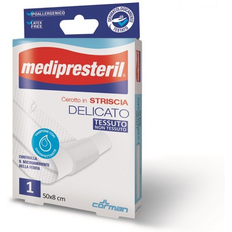 Medipresteril Cerotto In striscia delicato in TNT flessibile 50 x 8 cm