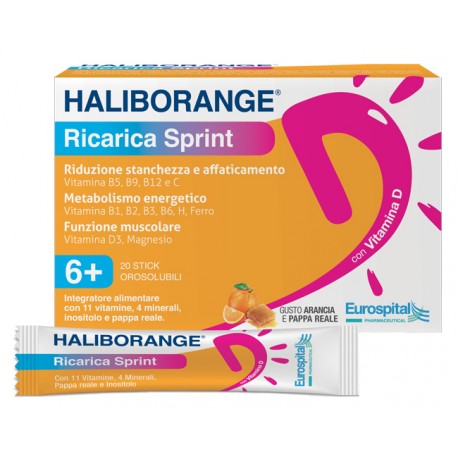 Haliborange Ricarica Sprint integratore per stanchezza e affaticamento 20 stick pack