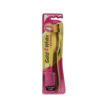Forhans Gold4white spazzolino antiplacca con setole agli ioni d'oro azione purificante 1 pezzo Forhans Gold4white spazzolino antiplacca con setole agli ioni d'oro azione purificante 1 pezzo