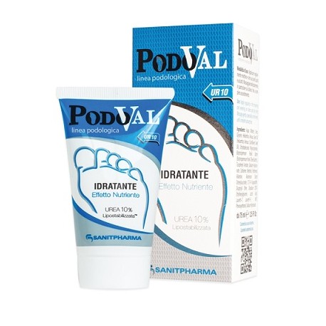 Sanitpharma Podoval Ur10 crema idratante dermatologica per i piedi rinfrescante talloni ruvidi 75 ml