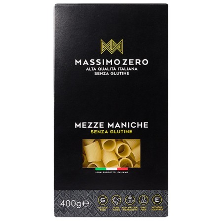 Massimo Zero Mezze Maniche senza glutine pasta alta qualità italiana 400 g Massimo Zero Mezze Maniche senza glutine pasta alta qualità italiana 400 g