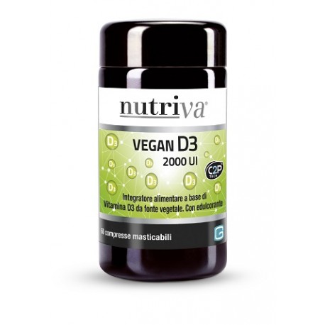 Nutriva Vegan D3 2000 UI integratore per sviluppo osseo 60 compresse