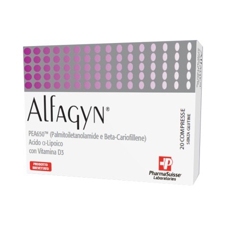 Pharmasuisse Laboratories Alfagyn integratore a base di PEA650 antiossidante 20 compresse Pharmasuisse Laboratories Alfagyn integratore a base di PEA650 antiossidante 20 compresse