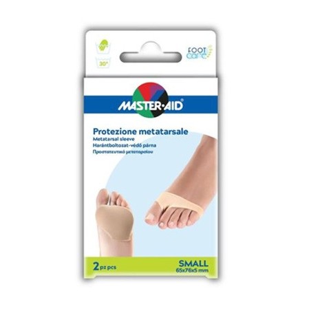 Master-Aid Protezione metatarsale in gel e tessuto protettiva per dolori avampiede 1 paio taglia small Master-Aid Protezione metatarsale in gel e tessuto protettiva per dolori avampiede 1 paio taglia small