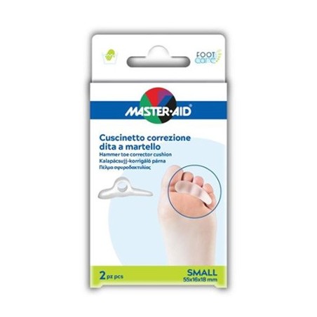 Master Aid Cuscinetto correzione dita a martello protezione in gel taglia small 2 pezzi Master Aid Cuscinetto correzione dita a martello protezione in gel taglia small 2 pezzi