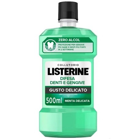 Listerine Difesa Denti & Gengive protezione dalla carie gusto menta delicata 500 ml