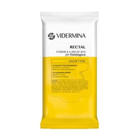Vidermina Rectal Salviette in morbido tessuto per l'igiene della zona anale e perianale 15 pezzi Vidermina Rectal Salviette in morbido tessuto per l'igiene della zona anale e perianale 15 pezzi