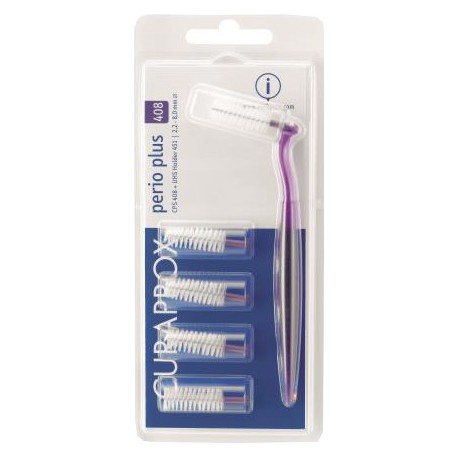 Curaprox Capsule Perio Plus 408 scovolino internale per ponti e impianti 5 scovolini + supporto