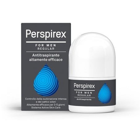 Perspirex For Men Regular Antitraspirante Roll On deodorante altamente efficace 20 ml Perspirex For Men Regular Antitraspirante Roll On deodorante altamente efficace 20 ml
