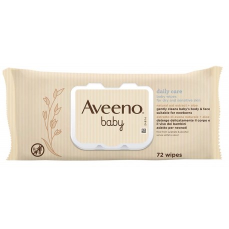 Aveeno Baby Salviettine per bambini pelle delicata e sensibile 72 pezzi