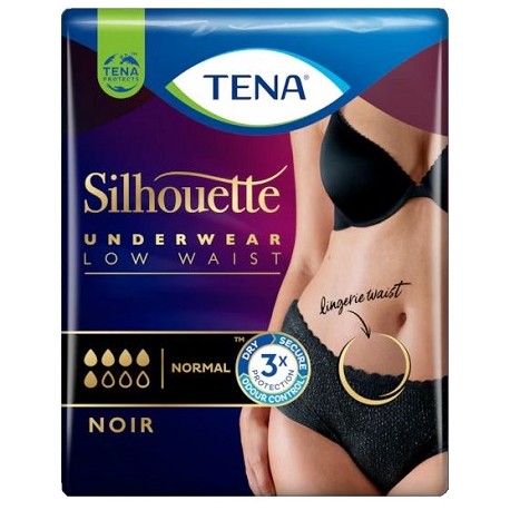 Tena Silhouette Noir mutandine a vita bassa nere per perdite urinarie taglia M 10 pezzi