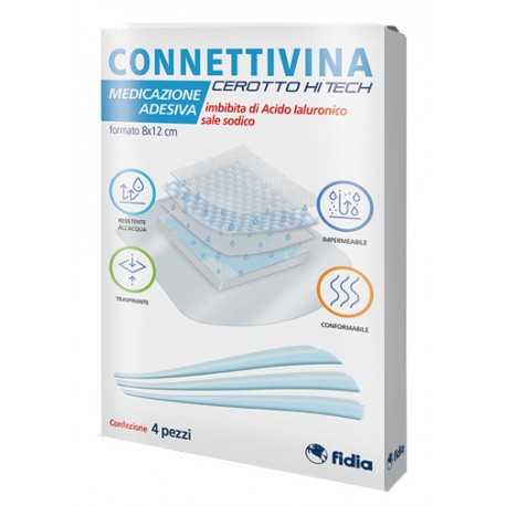 Connettivina Cerotto Hitech medicazione adesiva 8 x 12 cm 4 pezzi