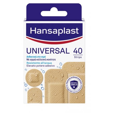 Hansaplast Universal Cerotti resistenti all'acqua per piccole ferite 40 pezzi assortiti