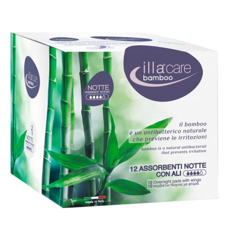 Illa Care Bamboo Assorbente Notte naturale contro le irritazioni 12 pezzi