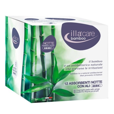 Illa Care Bamboo Assorbente Notte naturale contro le irritazioni 12 pezzi Illa Care Bamboo Assorbente Notte naturale contro le irritazioni 12 pezzi