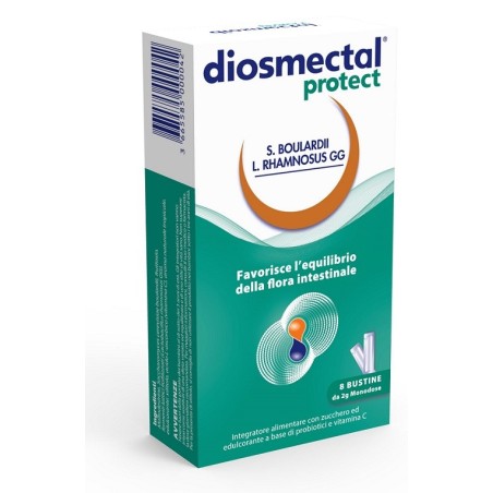 Diosmectal Protect integratore per l'equilibrio intestinale 8 bustine orosolubili 2 g Diosmectal Protect integratore per l'equilibrio intestinale 8 bustine orosolubili 2 g