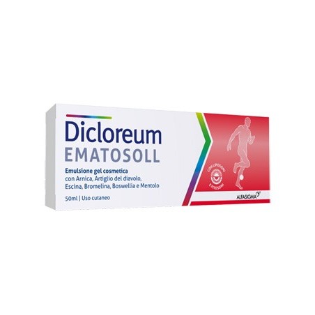 Dicloreum Ematosoll Gel con ingredienti naturali per traumi e contusioni 50 ml Dicloreum Ematosoll Gel con ingredienti naturali per traumi e contusioni 50 ml
