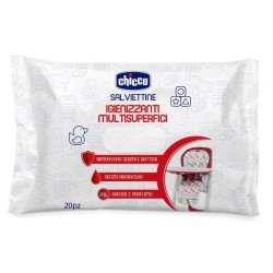 Chicco Salviettine Igienizzanti detergenti multisuperficie contro germi e batteri 20 pezzi