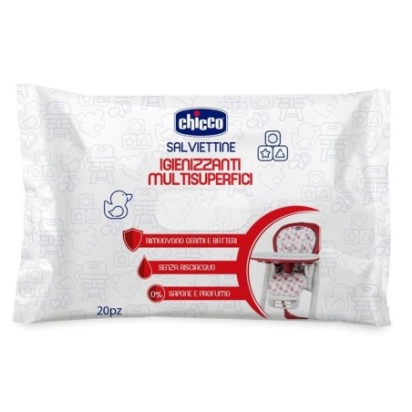 Chicco Salviettine Igienizzanti detergenti multisuperficie contro germi e batteri 20 pezzi Chicco Salviettine Igienizzanti detergenti multisuperficie contro germi e batteri 20 pezzi