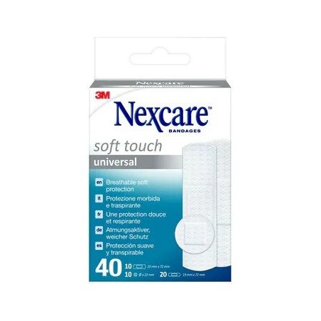 3m Italia Cerotto Preparato 3m Nexcare Soft Touch Universal 3 Misure 20 Cerotti 19x72mm + 10 Cerotti 25x72mm + 10 Cerotti Tondi 3m Italia Cerotto Preparato 3m Nexcare Soft Touch Universal 3 Misure 20 Cerotti 19x72mm + 10 Cerotti 25x72mm + 10 Cerotti Tondi
