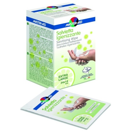 Master-aid Savietta Impregnata di soluzione igienizzante XL12 pezzi Master-aid Savietta Impregnata di soluzione igienizzante XL12 pezzi
