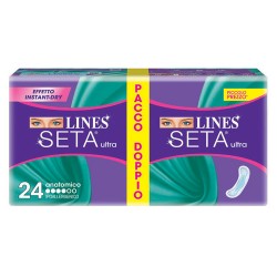 Lines Seta Ultra Assorbente Anatomico effetto Instant Dry 24 pezzi